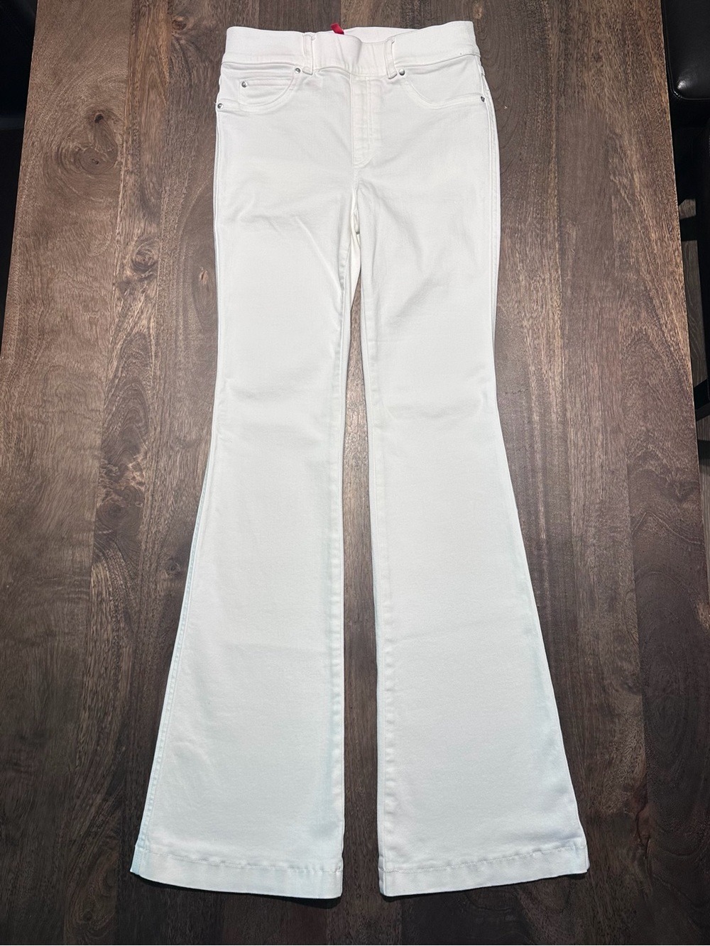 Spanx Jeans Womens Small White Flare High Rise Slim Pull On Stretch 20349R - Picture 7 of 11